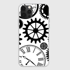 Чехол для iPhone 12 Pro с принтом Часы и шестеренки в Тюмени, силикон | область печати: задняя сторона чехла, без боковых панелей | pattern | узор | часы