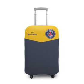 Чехол для чемодана 3D с принтом Paris Saint-Germain - Navy Yellow (Collections 2018) в Тюмени, 86% полиэфир, 14% спандекс | двустороннее нанесение принта, прорези для ручек и колес | paris saint germain | psg | псж