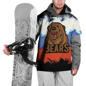 Накидка на куртку 3D с принтом Russian bears в Тюмени, 100% полиэстер |  | Тематика изображения на принте: abstraction | bear | grunge | абстракция | краска | медведь | русский | триколор | я русский