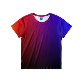 Детская футболка 3D с принтом Градиент 3 в Тюмени, 100% гипоаллергенный полиэфир | прямой крой, круглый вырез горловины, длина до линии бедер, чуть спущенное плечо, ткань немного тянется | Тематика изображения на принте: градиент | красный | синий | текстура | цвет