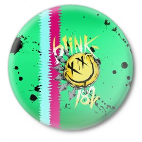 Значок с принтом Blink 182 в Тюмени,  металл | круглая форма, металлическая застежка в виде булавки | blink | альтернативный рок | блинк | зеленый | линии | марк хоппус | музыка | мэтт скиба | панк | панк рок | песни | полосы | поп панк | рок | скейт панк | смайл | трэвис баркер