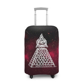 Чехол для чемодана 3D с принтом Масонский символ в Тюмени, 86% полиэфир, 14% спандекс | двустороннее нанесение принта, прорези для ручек и колес | вселенная | звезды | космос | масонский символ | массоны