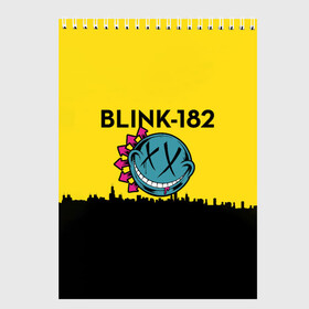 Скетчбук с принтом Blink-182 город в Тюмени, 100% бумага
 | 48 листов, плотность листов — 100 г/м2, плотность картонной обложки — 250 г/м2. Листы скреплены сверху удобной пружинной спиралью | blink | альтернативный рок | блинк | город | желтый | марк хоппус | музыка | мэтт скиба | панк | панк рок | песни | поп панк | рок | скейт панк | смайл | солнце | трэвис баркер
