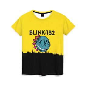 Женская футболка 3D с принтом Blink-182 город в Тюмени, 100% полиэфир ( синтетическое хлопкоподобное полотно) | прямой крой, круглый вырез горловины, длина до линии бедер | blink | альтернативный рок | блинк | город | желтый | марк хоппус | музыка | мэтт скиба | панк | панк рок | песни | поп панк | рок | скейт панк | смайл | солнце | трэвис баркер