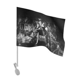 Флаг для автомобиля с принтом Slipknot iowa в Тюмени, 100% полиэстер | Размер: 30*21 см | slipknot | альтернативный метал | грув метал | комбинезон | маска | метал | мрачный | ню метал