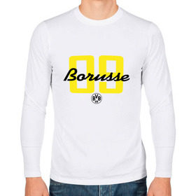 Мужской лонгслив хлопок с принтом Borussia Dortmund - Borusse 09 (New 2018 Design) в Тюмени, 100% хлопок |  | боруссия дортмунд