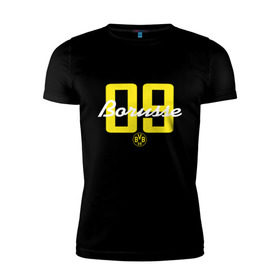 Мужская футболка премиум с принтом Borussia Dortmund - Borusse 09, for black (New 2018 Design) в Тюмени, 92% хлопок, 8% лайкра | приталенный силуэт, круглый вырез ворота, длина до линии бедра, короткий рукав | боруссия дортмунд