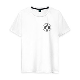 Мужская футболка хлопок с принтом Borussia Dortmund - Vintage style (New Collections 2018) в Тюмени, 100% хлопок | прямой крой, круглый вырез горловины, длина до линии бедер, слегка спущенное плечо. | боруссия дортмунд