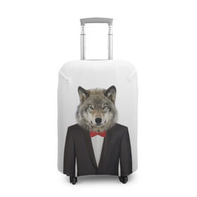 Чехол для чемодана 3D с принтом Волк в Тюмени, 86% полиэфир, 14% спандекс | двустороннее нанесение принта, прорези для ручек и колес | Тематика изображения на принте: бабочка | волк | животные | костюм | природа | смокинг | собака