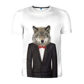 Мужская футболка 3D спортивная с принтом Волк в Тюмени, 100% полиэстер с улучшенными характеристиками | приталенный силуэт, круглая горловина, широкие плечи, сужается к линии бедра | Тематика изображения на принте: бабочка | волк | животные | костюм | природа | смокинг | собака