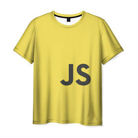 Мужская футболка 3D с принтом JavaScript в Тюмени, 100% полиэфир | прямой крой, круглый вырез горловины, длина до линии бедер | Тематика изображения на принте: javascript | js