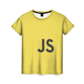 Женская футболка 3D с принтом JavaScript в Тюмени, 100% полиэфир ( синтетическое хлопкоподобное полотно) | прямой крой, круглый вырез горловины, длина до линии бедер | javascript | js