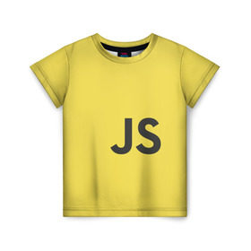 Детская футболка 3D с принтом JavaScript в Тюмени, 100% гипоаллергенный полиэфир | прямой крой, круглый вырез горловины, длина до линии бедер, чуть спущенное плечо, ткань немного тянется | Тематика изображения на принте: javascript | js