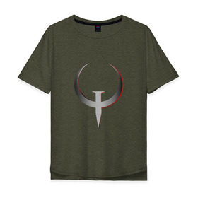Мужская футболка хлопок Oversize с принтом Quake Champions - Logo в Тюмени, 100% хлопок | свободный крой, круглый ворот, “спинка” длиннее передней части | cq | q1 | q2 | q3 | quake champions | quake live