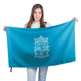 Флаг 3D с принтом India в Тюмени, 100% полиэстер | плотность ткани — 95 г/м2, размер — 67 х 109 см. Принт наносится с одной стороны | india | будда | буддизм | индия | символика индии | слон | хинди