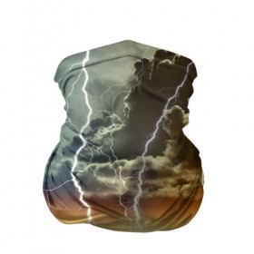 Бандана-труба 3D с принтом Удар молнии в Тюмени, 100% полиэстер, ткань с особыми свойствами — Activecool | плотность 150‒180 г/м2; хорошо тянется, но сохраняет форму | молния | облака | природа | стихия | тучи