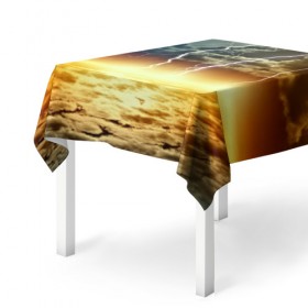 Скатерть 3D с принтом Удар молнии в Тюмени, 100% полиэстер (ткань не мнется и не растягивается) | Размер: 150*150 см | молния | облака | природа | стихия | тучи