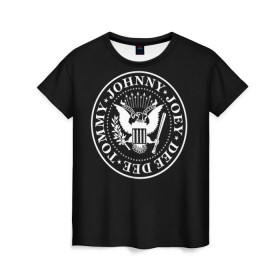 Женская футболка 3D с принтом The Ramones в Тюмени, 100% полиэфир ( синтетическое хлопкоподобное полотно) | прямой крой, круглый вырез горловины, длина до линии бедер | Тематика изображения на принте: punk | ramones | rock | панк | рамонс | рок