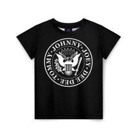 Детская футболка 3D с принтом The Ramones в Тюмени, 100% гипоаллергенный полиэфир | прямой крой, круглый вырез горловины, длина до линии бедер, чуть спущенное плечо, ткань немного тянется | punk | ramones | rock | панк | рамонс | рок