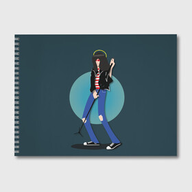 Альбом для рисования с принтом Джоуи в Тюмени, 100% бумага
 | матовая бумага, плотность 200 мг. | punk | ramones | rock | панк | рамонс | рок
