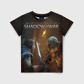 Детская футболка 3D с принтом Shadow of War 8 в Тюмени, 100% гипоаллергенный полиэфир | прямой крой, круглый вырез горловины, длина до линии бедер, чуть спущенное плечо, ткань немного тянется | lord of the rings