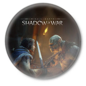 Значок с принтом Shadow of War 8 в Тюмени,  металл | круглая форма, металлическая застежка в виде булавки | lord of the rings