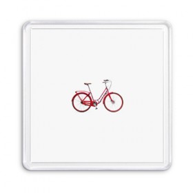 Магнит 55*55 с принтом Велосипед в Тюмени, Пластик | Размер: 65*65 мм; Размер печати: 55*55 мм | bicycle | байсикл | велик | красный | москва | педали