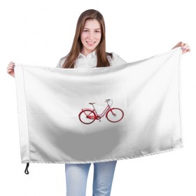 Флаг 3D с принтом Велосипед в Тюмени, 100% полиэстер | плотность ткани — 95 г/м2, размер — 67 х 109 см. Принт наносится с одной стороны | bicycle | байсикл | велик | красный | москва | педали