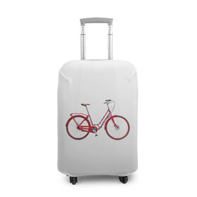 Чехол для чемодана 3D с принтом Велосипед в Тюмени, 86% полиэфир, 14% спандекс | двустороннее нанесение принта, прорези для ручек и колес | bicycle | байсикл | велик | красный | москва | педали