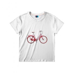 Детская футболка 3D с принтом Велосипед в Тюмени, 100% гипоаллергенный полиэфир | прямой крой, круглый вырез горловины, длина до линии бедер, чуть спущенное плечо, ткань немного тянется | bicycle | байсикл | велик | красный | москва | педали