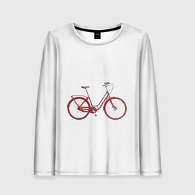 Женский лонгслив 3D с принтом Велосипед в Тюмени, 100% полиэстер | длинные рукава, круглый вырез горловины, полуприлегающий силуэт | bicycle | байсикл | велик | красный | москва | педали