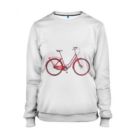 Женский свитшот 3D с принтом Велосипед в Тюмени, 100% полиэстер с мягким внутренним слоем | круглый вырез горловины, мягкая резинка на манжетах и поясе, свободная посадка по фигуре | bicycle | байсикл | велик | красный | москва | педали