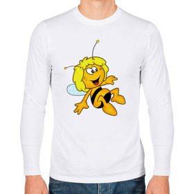 Мужской лонгслив хлопок с принтом пчелка Майя в Тюмени, 100% хлопок |  | Тематика изображения на принте: вилли | майя | мая | пчелка | пчёлка майя | флип