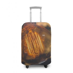 Чехол для чемодана 3D с принтом Лампа в Тюмени, 86% полиэфир, 14% спандекс | двустороннее нанесение принта, прорези для ручек и колес | лампа | лампочка | ночь | свет | стекло | электричество | яркий