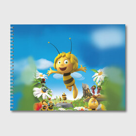 Альбом для рисования с принтом Пчелка Майя в Тюмени, 100% бумага
 | матовая бумага, плотность 200 мг. | Тематика изображения на принте: вилли | майя | мая | пчелка | пчёлка майя | флип