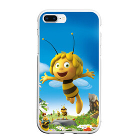 Чехол для iPhone 7Plus/8 Plus матовый с принтом Пчелка Майя в Тюмени, Силикон | Область печати: задняя сторона чехла, без боковых панелей | Тематика изображения на принте: вилли | майя | мая | пчелка | пчёлка майя | флип