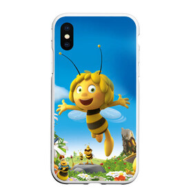 Чехол для iPhone XS Max матовый с принтом Пчелка Майя в Тюмени, Силикон | Область печати: задняя сторона чехла, без боковых панелей | вилли | майя | мая | пчелка | пчёлка майя | флип