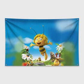 Флаг-баннер с принтом Пчелка Майя в Тюмени, 100% полиэстер | размер 67 х 109 см, плотность ткани — 95 г/м2; по краям флага есть четыре люверса для крепления | вилли | майя | мая | пчелка | пчёлка майя | флип
