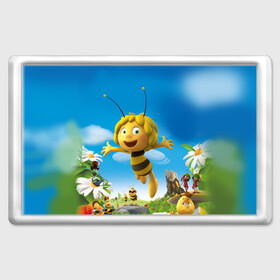 Магнит 45*70 с принтом Пчелка Майя в Тюмени, Пластик | Размер: 78*52 мм; Размер печати: 70*45 | Тематика изображения на принте: вилли | майя | мая | пчелка | пчёлка майя | флип
