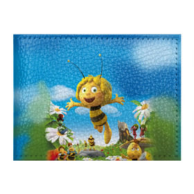 Обложка для студенческого билета с принтом Пчелка Майя в Тюмени, натуральная кожа | Размер: 11*8 см; Печать на всей внешней стороне | вилли | майя | мая | пчелка | пчёлка майя | флип
