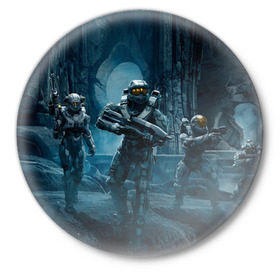 Значок с принтом Halo wars в Тюмени,  металл | круглая форма, металлическая застежка в виде булавки | halo