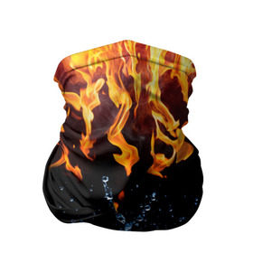 Бандана-труба 3D с принтом Две стихии в Тюмени, 100% полиэстер, ткань с особыми свойствами — Activecool | плотность 150‒180 г/м2; хорошо тянется, но сохраняет форму | Тематика изображения на принте: cold | fire | ice | вода water | лёд | огонь | пламя | стихиz | холод
