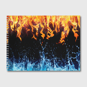 Альбом для рисования с принтом Две стихии в Тюмени, 100% бумага
 | матовая бумага, плотность 200 мг. | Тематика изображения на принте: cold | fire | ice | вода water | лёд | огонь | пламя | стихиz | холод