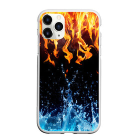 Чехол для iPhone 11 Pro Max матовый с принтом Две стихии в Тюмени, Силикон |  | cold | fire | ice | вода water | лёд | огонь | пламя | стихиz | холод