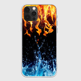 Чехол для iPhone 12 Pro Max с принтом Две стихии в Тюмени, Силикон |  | cold | fire | ice | вода water | лёд | огонь | пламя | стихиz | холод