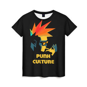 Женская футболка 3D с принтом Punk culture в Тюмени, 100% полиэфир ( синтетическое хлопкоподобное полотно) | прямой крой, круглый вырез горловины, длина до линии бедер | music | punk | ирокез | музыка | панк | панк музыка | рок | рок музыка | суб культура
