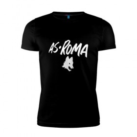 Мужская футболка премиум с принтом A S Roma - White Graphic в Тюмени, 92% хлопок, 8% лайкра | приталенный силуэт, круглый вырез ворота, длина до линии бедра, короткий рукав | Тематика изображения на принте: 