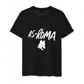 Мужская футболка хлопок с принтом A S Roma - White Graphic в Тюмени, 100% хлопок | прямой крой, круглый вырез горловины, длина до линии бедер, слегка спущенное плечо. | Тематика изображения на принте: 