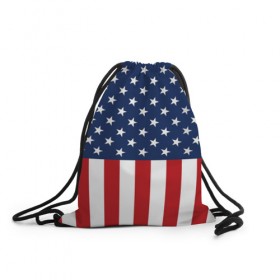 Рюкзак-мешок 3D с принтом Флаг США в Тюмени, 100% полиэстер | плотность ткани — 200 г/м2, размер — 35 х 45 см; лямки — толстые шнурки, застежка на шнуровке, без карманов и подкладки | flag | usa | патриотизм | сша | флаг