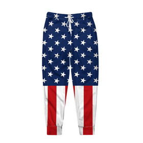 Мужские брюки 3D с принтом Флаг США в Тюмени, 100% полиэстер | манжеты по низу, эластичный пояс регулируется шнурком, по бокам два кармана без застежек, внутренняя часть кармана из мелкой сетки | Тематика изображения на принте: flag | usa | патриотизм | сша | флаг